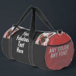 Personalised Photo and Text Large Football Duffle Bag<br><div class="desc">Personalised Photo and Text cute cool funny large foorball Duffle Bag. Create your own with this black and red template or customise the bag in any colour,  any font. Add any photo,  logo or graphic design element.  No minimum</div>