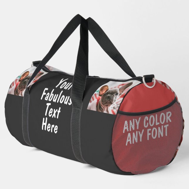 Personalised Photo and Text Large Football Duffle Bag (Right Corner)