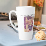 Personalised Photo and Text Latte Mug<br><div class="desc">Make a Personalised Photo keepsake latte mug from Ricaso - add your own photos and text - photo keepsake gifts - typography style font</div>