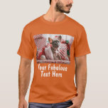 Personalised Photo and Text Orange T-Shirt<br><div class="desc">Personalised Photo and Text Trendy Boho Orange T-Shirt</div>