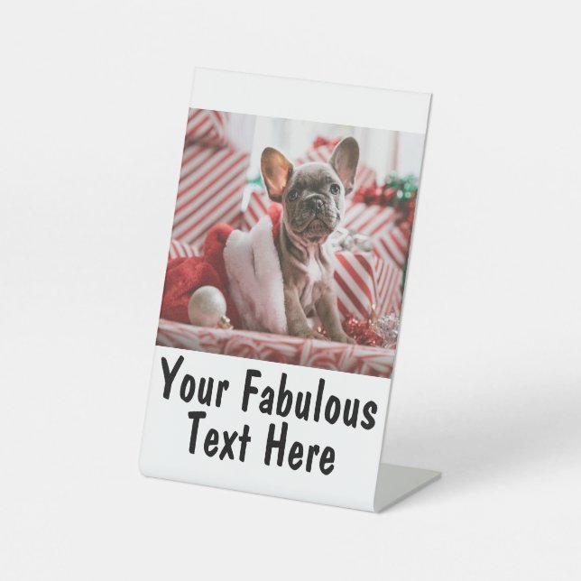 Personalised Photo and Text Pedestal Sign (Front)