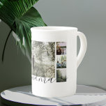 Personalised Photo and Text Photo Collage Family Bone China Mug<br><div class="desc">Make a Personalised family Photo keepsake china mug from Ricaso - add your own photos and text - photo collage keepsake gifts</div>