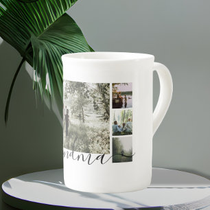 Personalised Photo and Text Photo Collage Family Bone China Mug