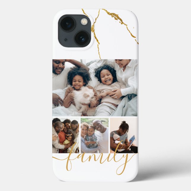 Personalised Photo and Text Photo Collage Family Case-Mate iPhone Case (Back)