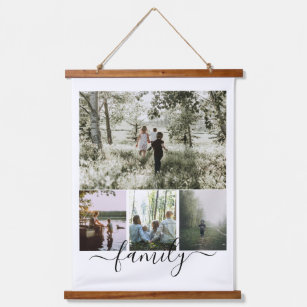 Personalised Photo and Text Photo Collage Family Hanging Tapestry
