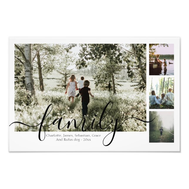 Personalised Photo and Text Photo Collage Family Print (Front)