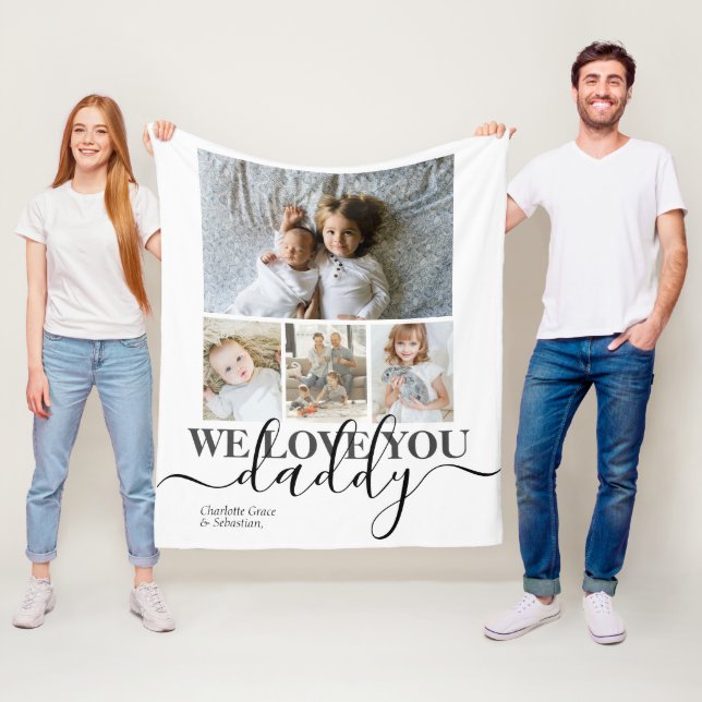 Personalised Photo and Text Photo Collage Fleece Blanket (In Situ)