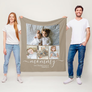 Personalised Photo and Text Photo Collage Fleece Blanket