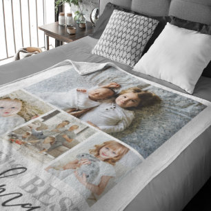Personalised Photo and Text Photo Collage Fleece Blanket