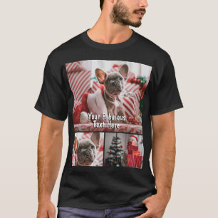 Personalised Photo and Text Photo Collage Grid T-Shirt