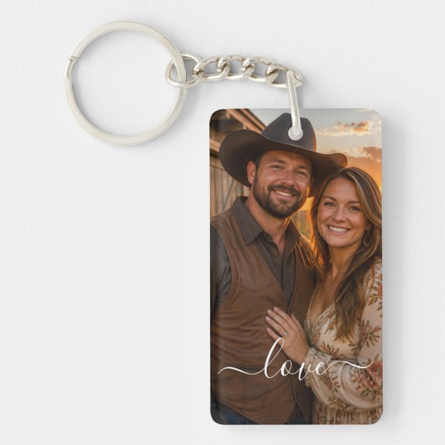 Personalised Photo and Text Photo Collage Key Ring (Front)