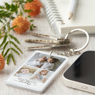 Personalised Photo and Text Photo Collage Key Ring