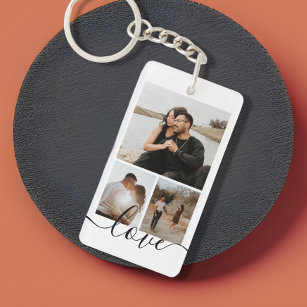 Personalised Photo and Text Photo Collage  Key Ring