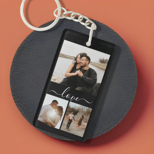 Personalised Photo and Text Photo Collage Key Ring