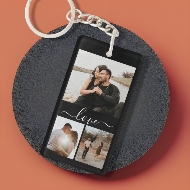 Personalised Photo and Text Photo Collage Key Ring (Creator Uploaded)