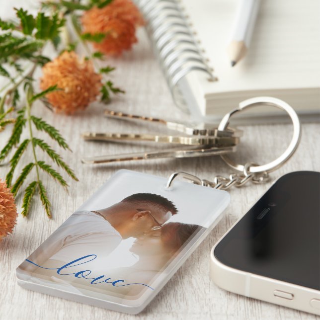 Personalised Photo and Text Photo Collage Key Ring (Front Right)