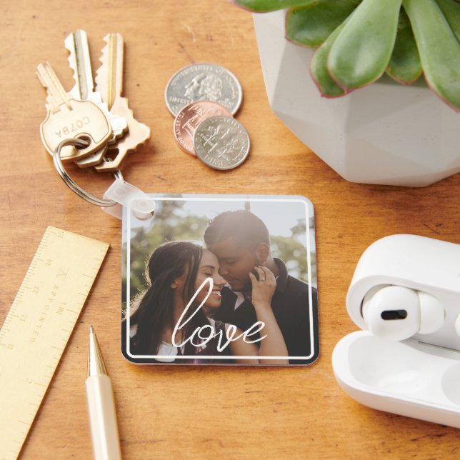 Personalised Photo and Text Photo Collage Key Ring (Desk)