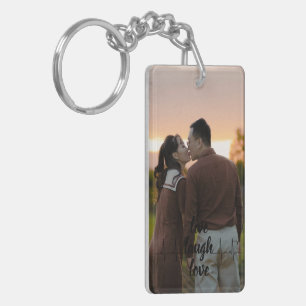 Personalised Photo and Text Photo Collage Keychain