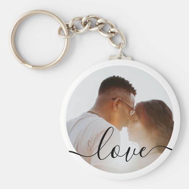 Personalised Photo and Text Photo Key Ring (Front)
