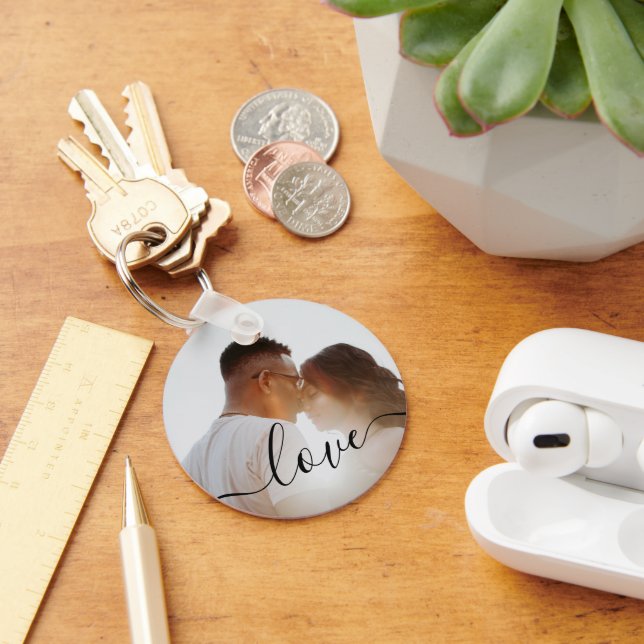 Personalised Photo and Text Photo  Key Ring (Desk)