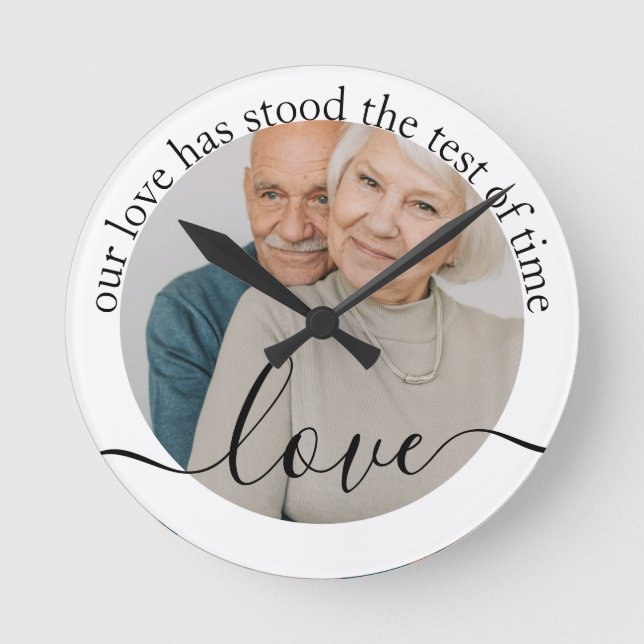 Personalised Photo and Text Photo Round Clock (Front)