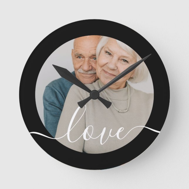 Personalised Photo and Text Photo Round Clock (Front)