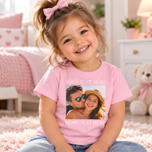 Personalised Photo and Text Rose Baby T-Shirt