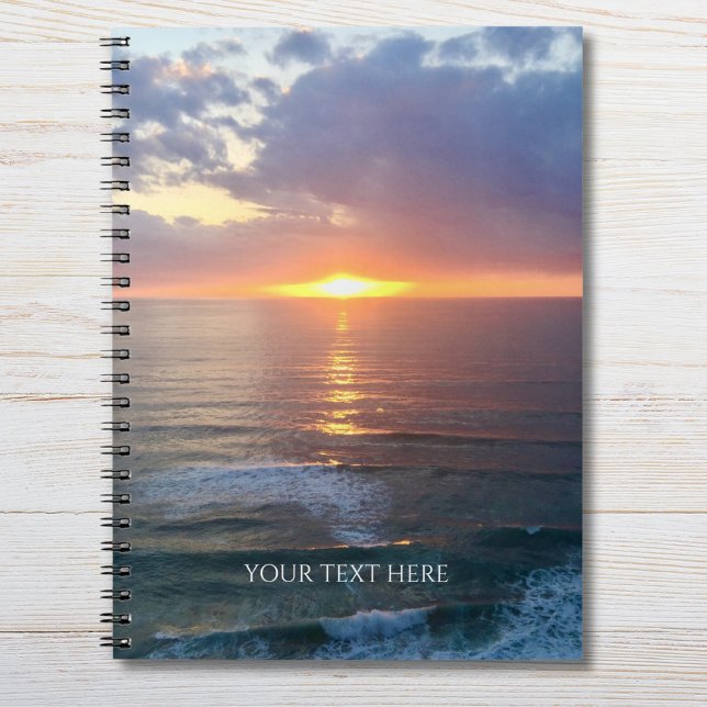 Personalised Photo And Text Sunset Notebook (Creator Uploaded)