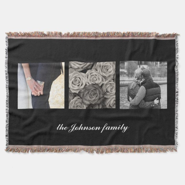 Personalised Photo and Text Throw Blanket (Front)