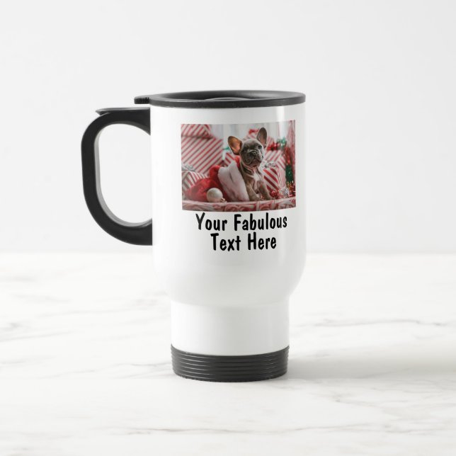 Personalised Photo and Text Travel Mug (Left)