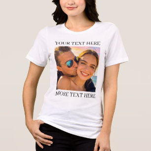 Personalised Photo and Text Tri-Blend Shirt