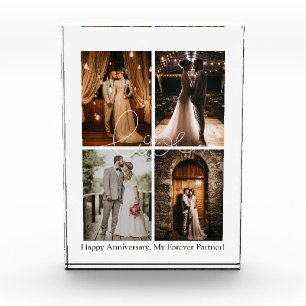 Personalised Photo Anniversary Print Acrylic Block