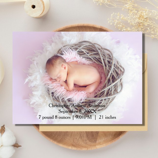 Personalised Photo Baby  Birth Announcement (Creator Uploaded)