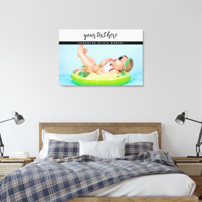 Personalised Photo Baby Love & Name Memories  Canvas Print (Insitu(Bedroom))