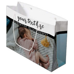 Personalised Photo Baby Love & Name Memories Large Gift Bag
