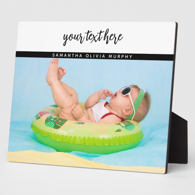 Personalised Photo Baby Love & Name Memories  Plaque (Side)