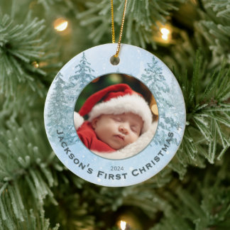 Personalised Photo Baby's First Christmas Ceramic Tree Decoration