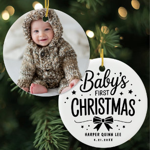 Personalised Photo Babys First Christmas Ceramic Tree Decoration