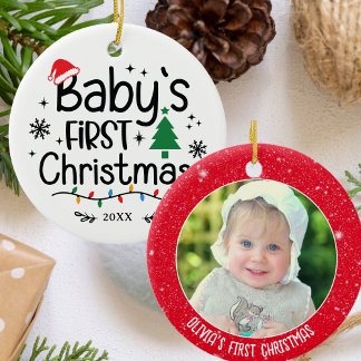 Personalised Photo Baby's First Christmas Ceramic Tree Decoration