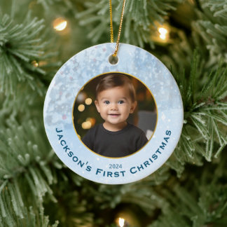 Personalised Photo Baby's First Christmas Ceramic Tree Decoration