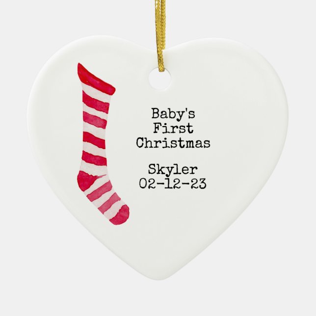 Personalised Photo Baby's First Christmas Ornament (Front)