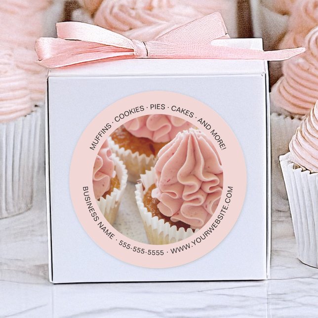 Personalised Photo Bakery Classic Round Sticker (Personalized Photo Bakery Classic Round Sticker by MINTIC DESIGN STUDIO)