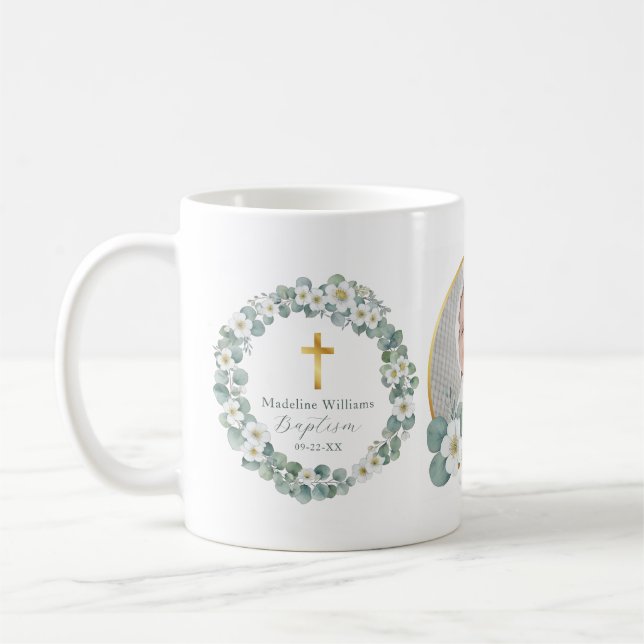 Personalised Photo Baptism Mug Religious Keepsake (Left)