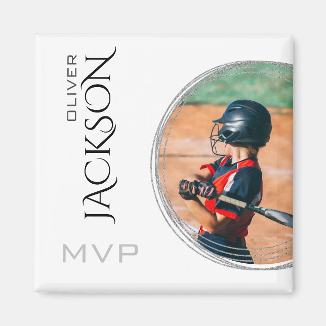 Personalised Photo Baseball Card Magnet (Front)
