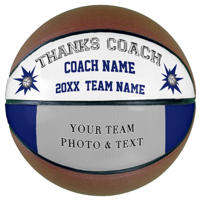 Personalised Photo Basketball gifts for Coaches (Front)