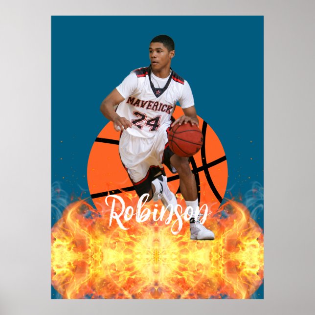 Personalised Photo Basketball Player  Poster (Front)