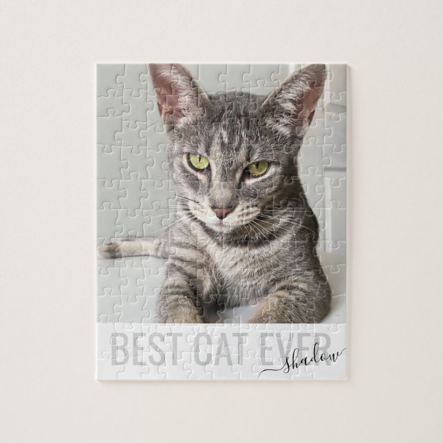 Personalised Photo Best Cat Ever Custom Pet Jigsaw Jigsaw Puzzle (Vertical)