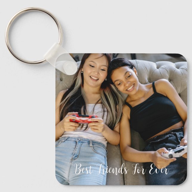 Personalised Photo Best Friends For Ever Custom Key Ring (Front)