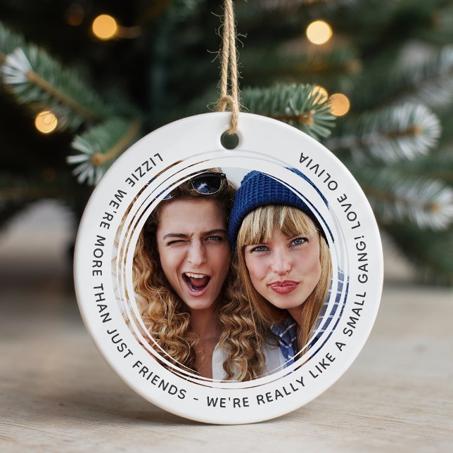 Personalised Photo Besties Small Gang Ceramic Tree Decoration (Creator Uploaded)