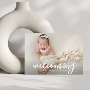 personalised photo birth announcement postcard